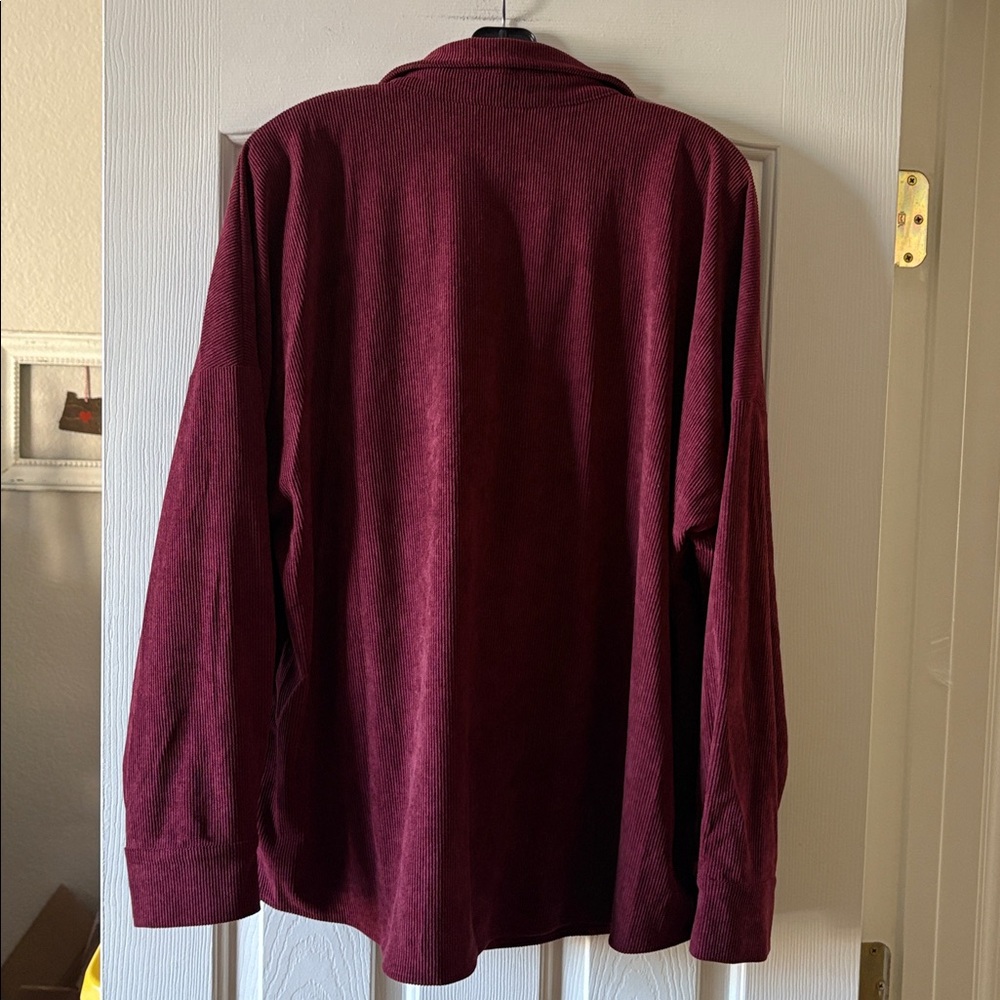 Andree by Unit EUC Maroon Corduroy Shirt/Jacket size 1X - Picture 5 of 5